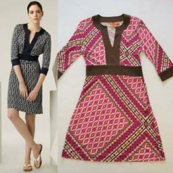 Tory Burch Dresses & Skirts - Tory Burch Dress Stretch Silk Agatha Brown Printed Tory Burch Dresses & Skirts - Tory Burch Dress Stretch Silk Agatha Brown Printed